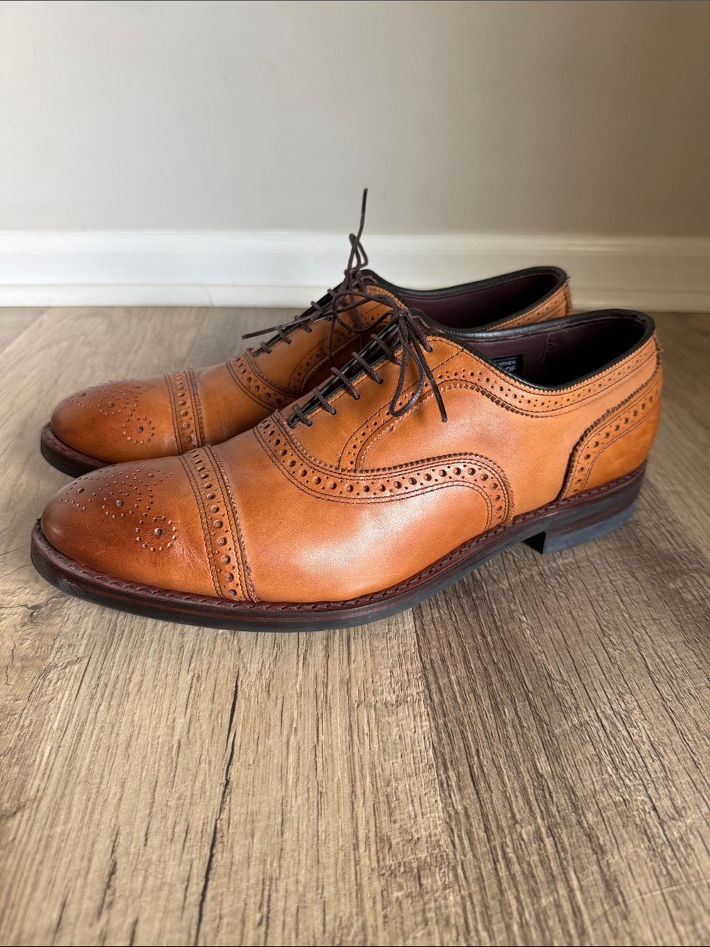 Allen Edmonds | Weatherproof Strand Walnut Calfskin Oxfords Dainite Sole, 11 D